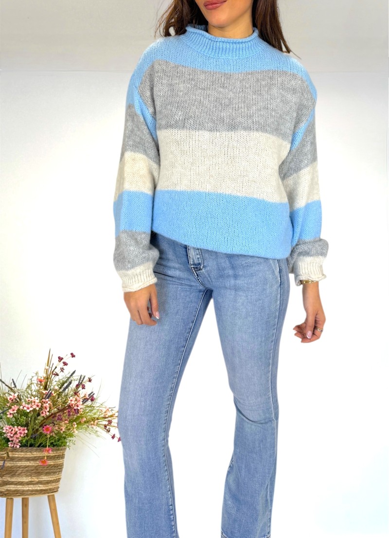 Jersey Ani celeste y gris