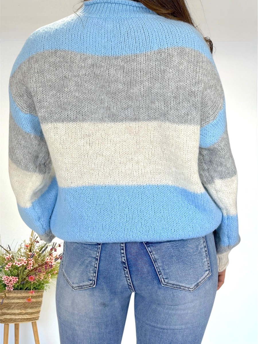 Jersey Ani celeste y gris