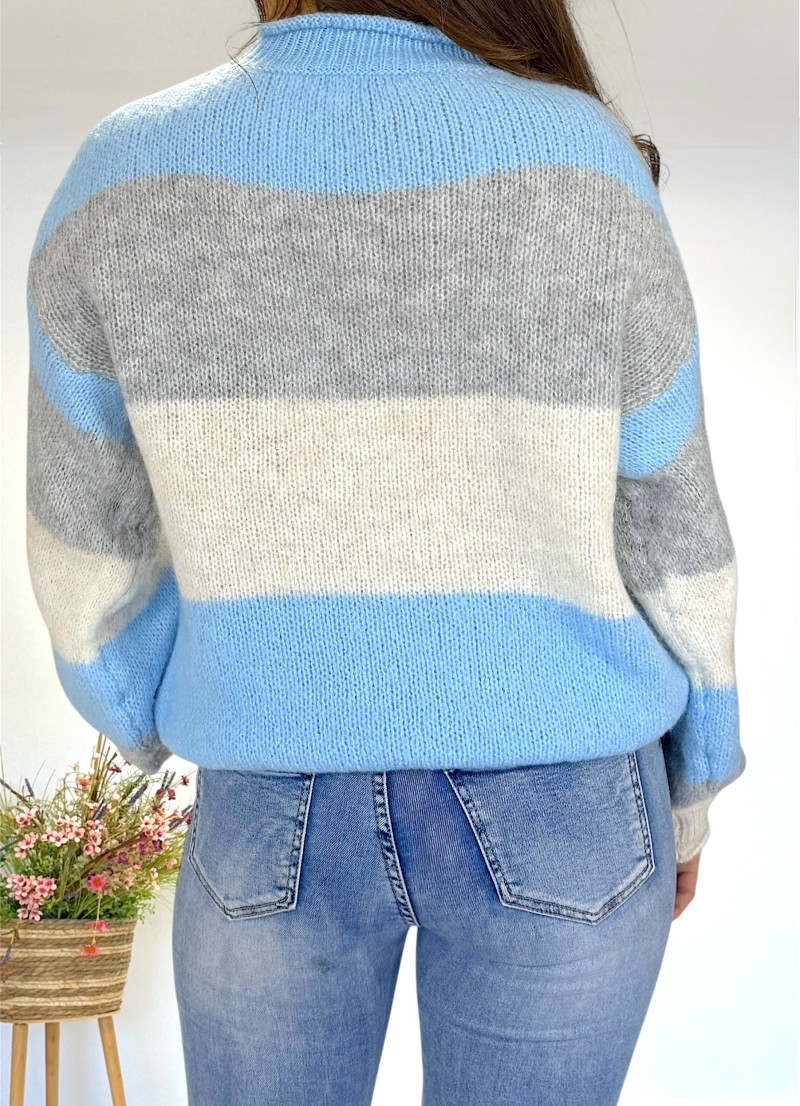 Jersey Ani celeste y gris