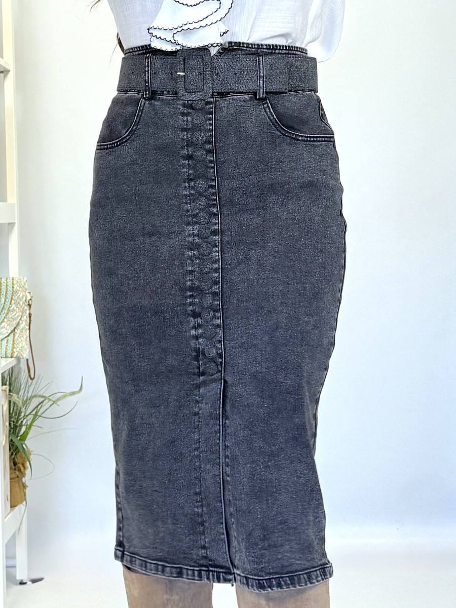 Falda Hurley vaquera gris oscuro