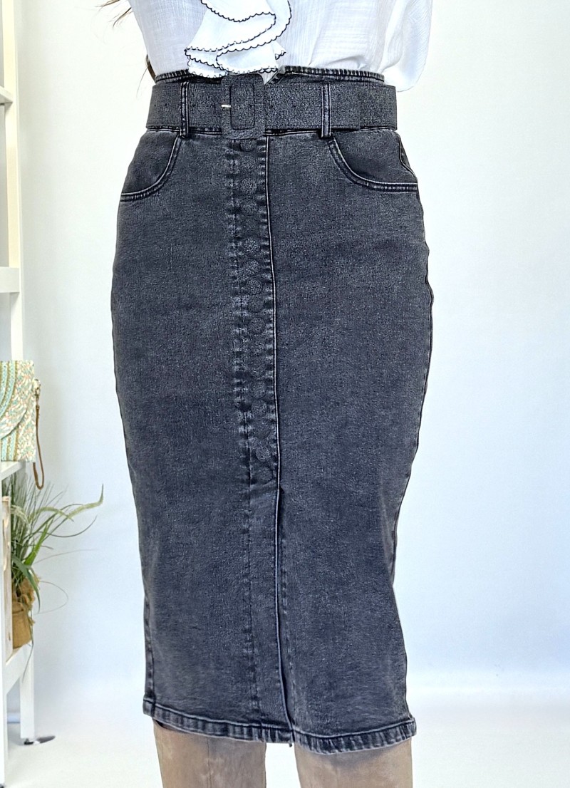 Falda Hurley vaquera gris oscuro