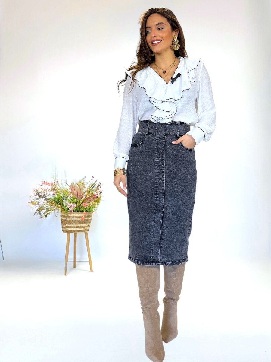 Falda Hurley vaquera gris oscuro