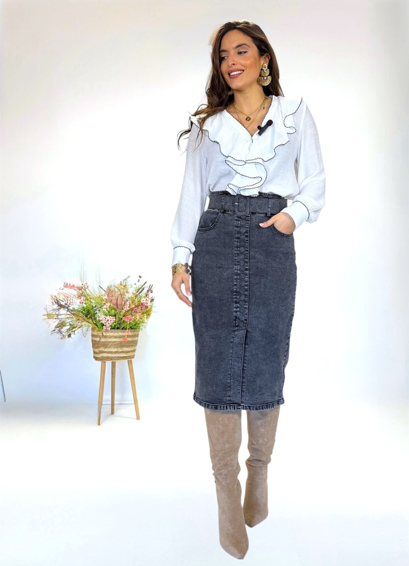 Falda Hurley vaquera gris oscuro