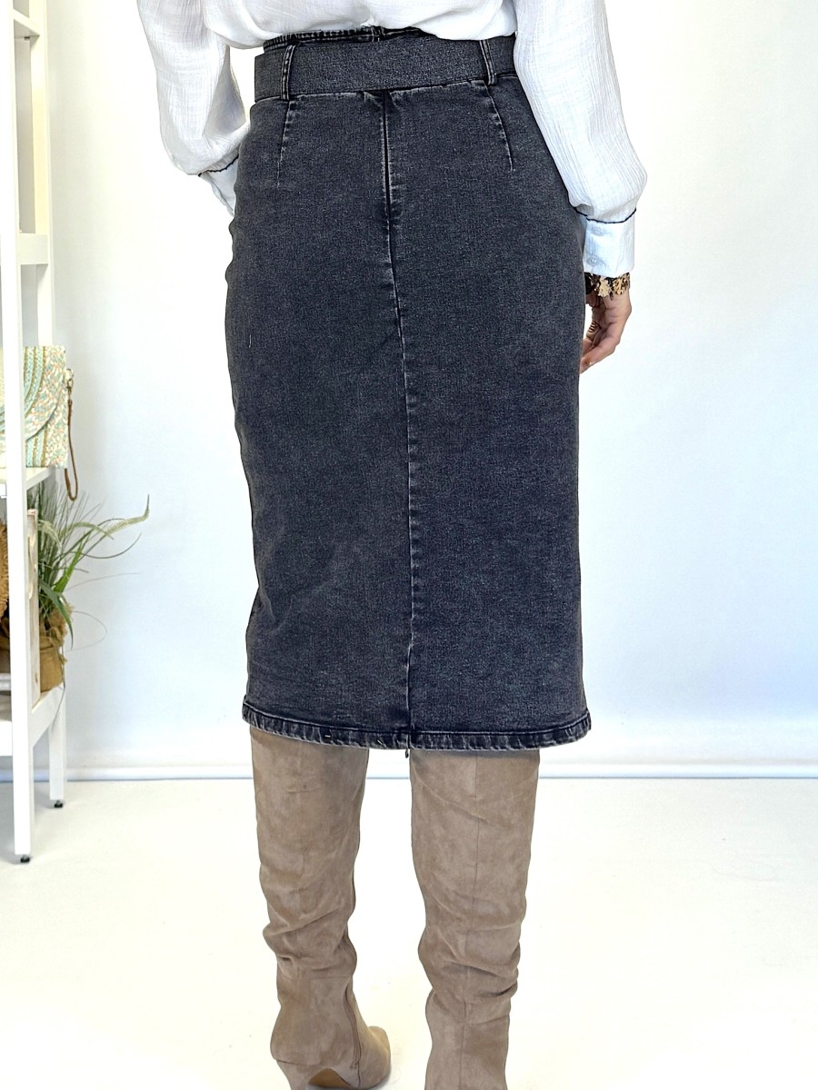 Falda Hurley vaquera gris oscuro