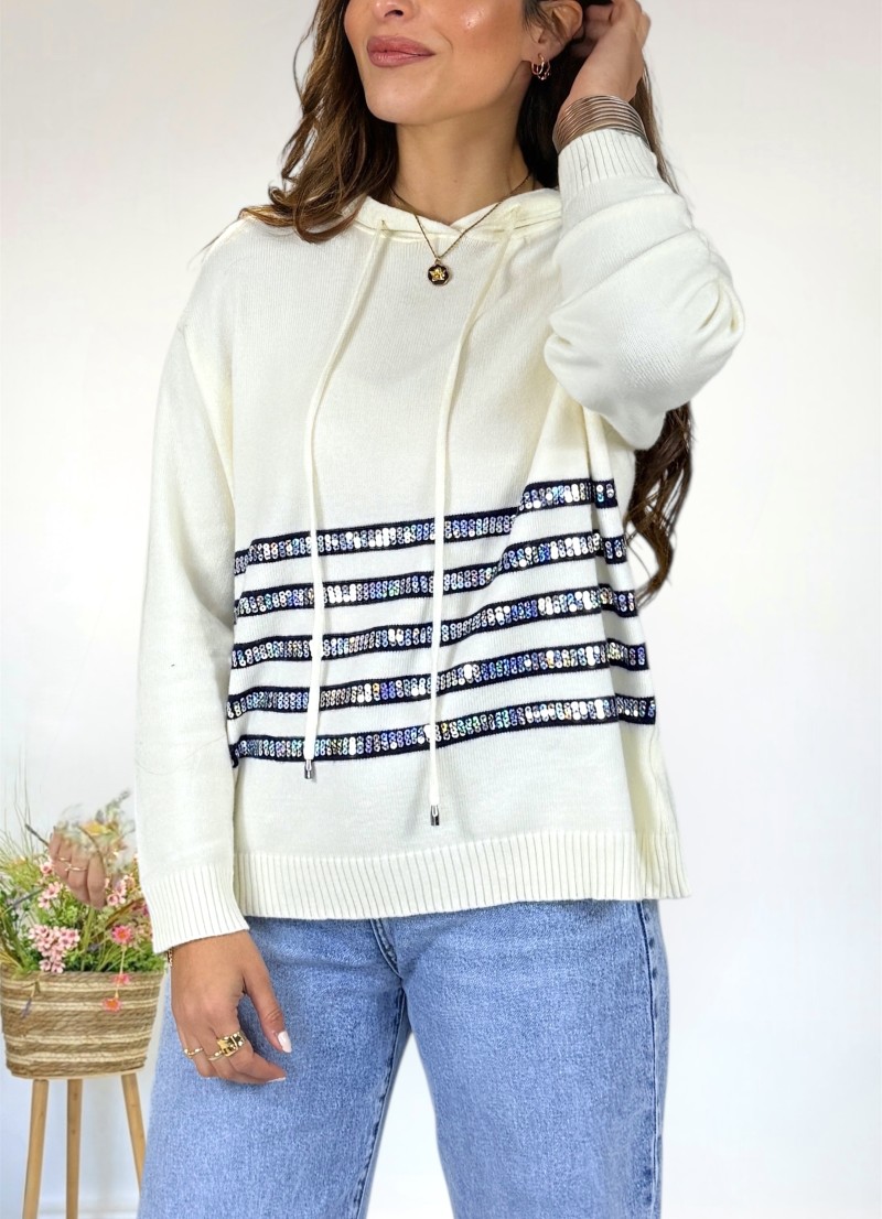 Jersey Luma crudo detalles lentejuelas