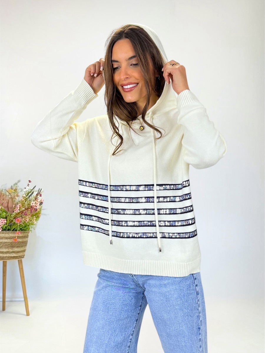 Jersey Luma crudo detalles lentejuelas