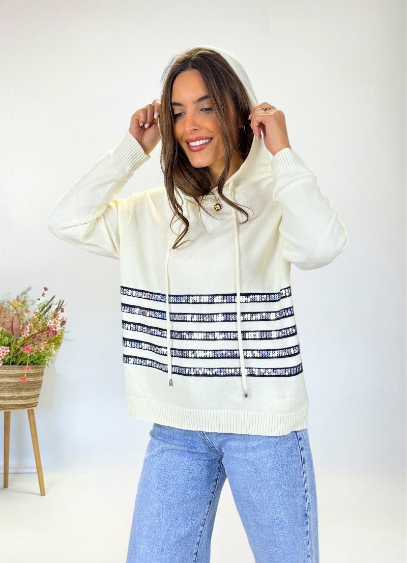 Jersey Luma crudo detalles lentejuelas