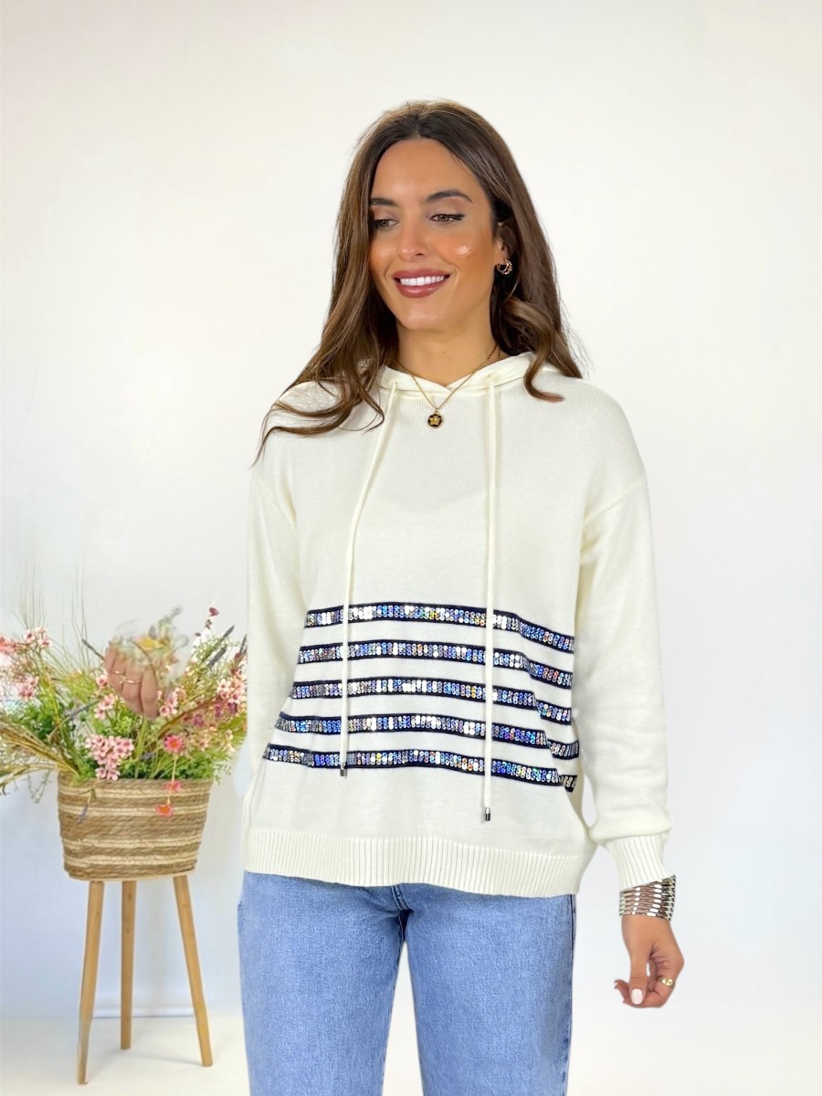 Jersey Luma crudo detalles lentejuelas