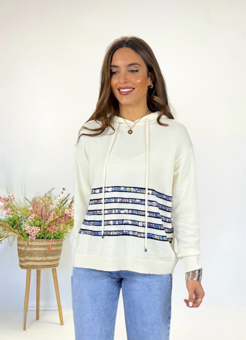 Jersey Luma crudo detalles lentejuelas