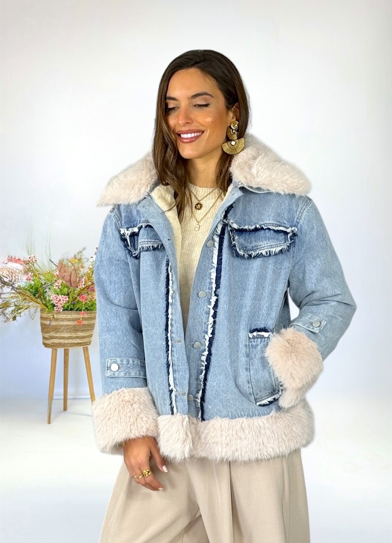 Abrigo corto acolchado vaquero