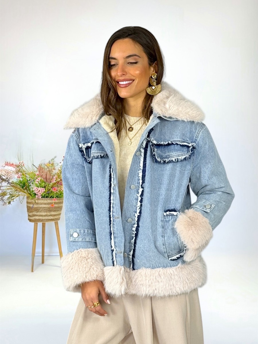 Abrigo corto acolchado vaquero