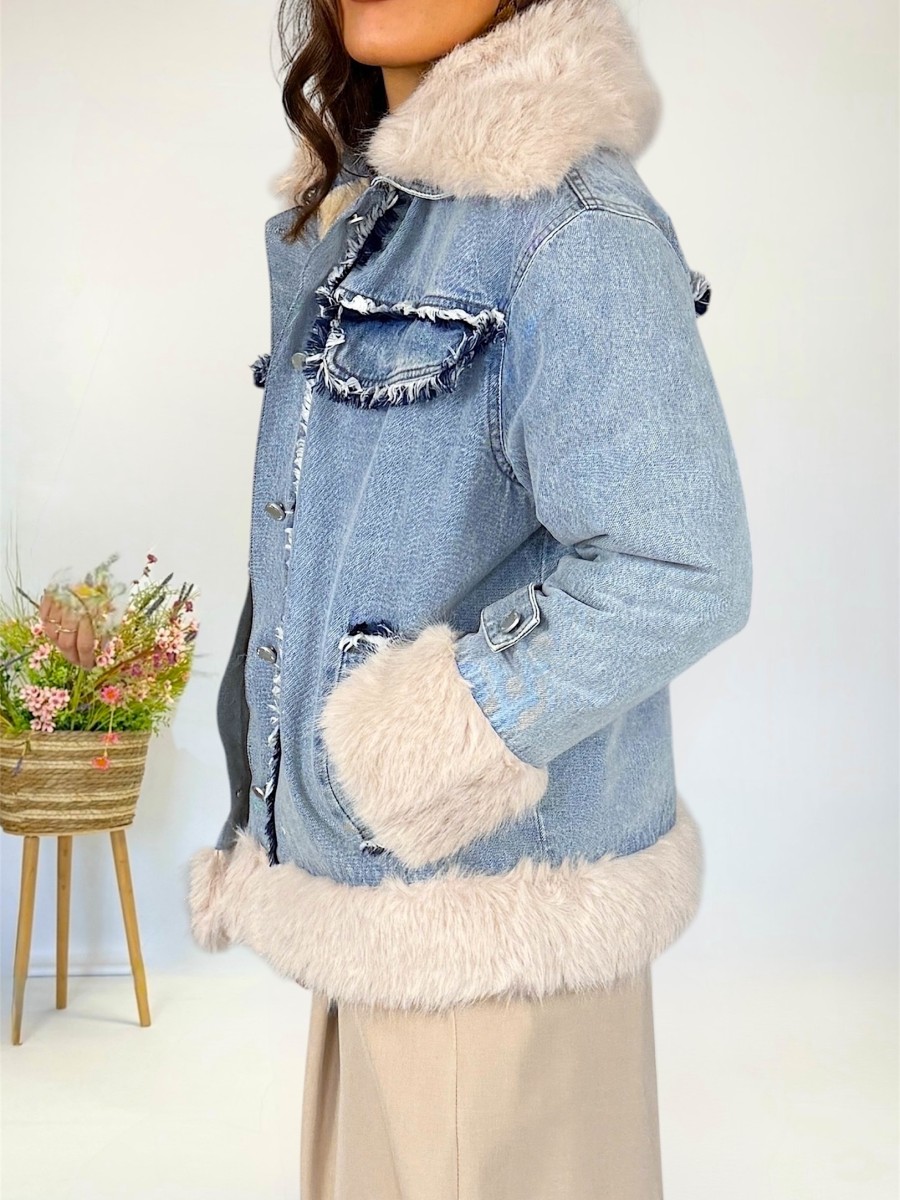 Abrigo corto acolchado vaquero