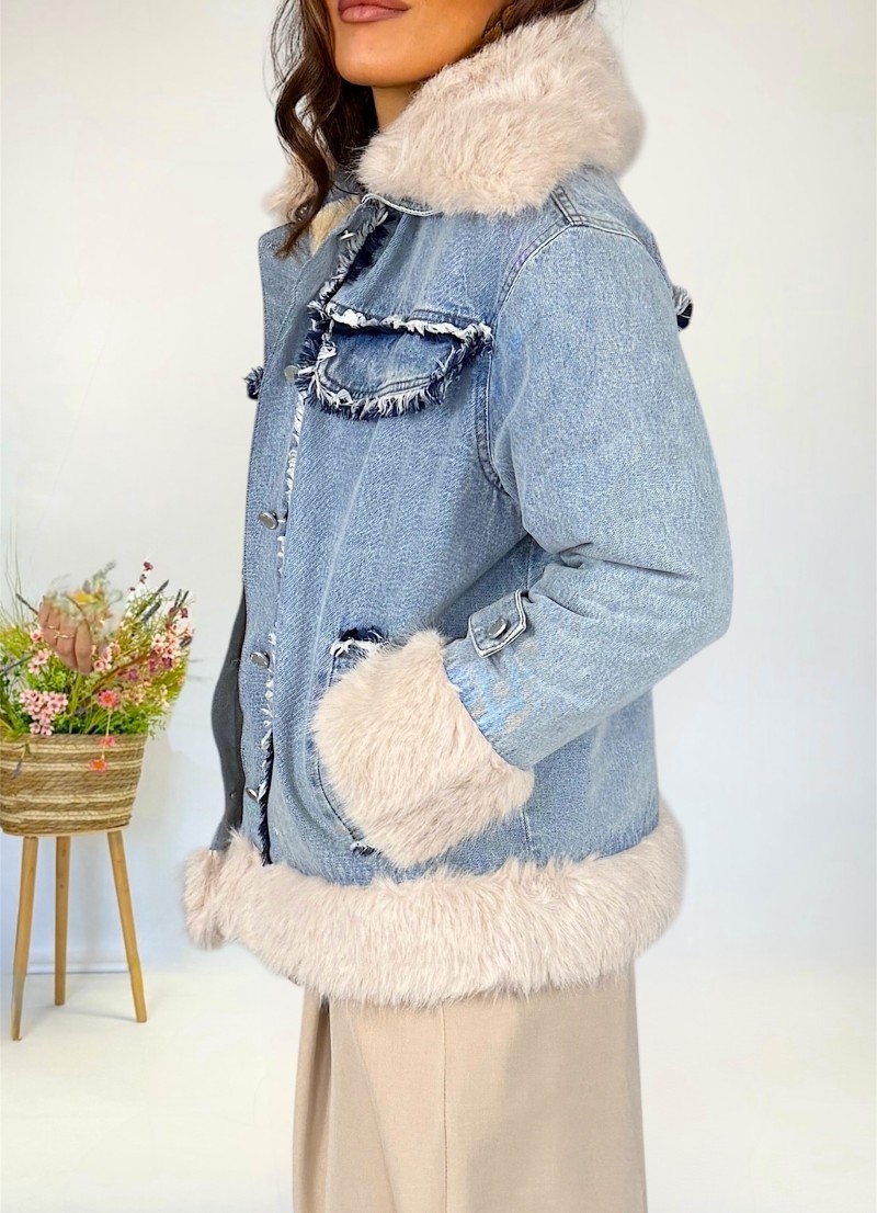 Abrigo corto acolchado vaquero