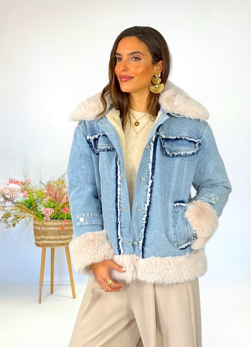 Abrigo corto acolchado vaquero