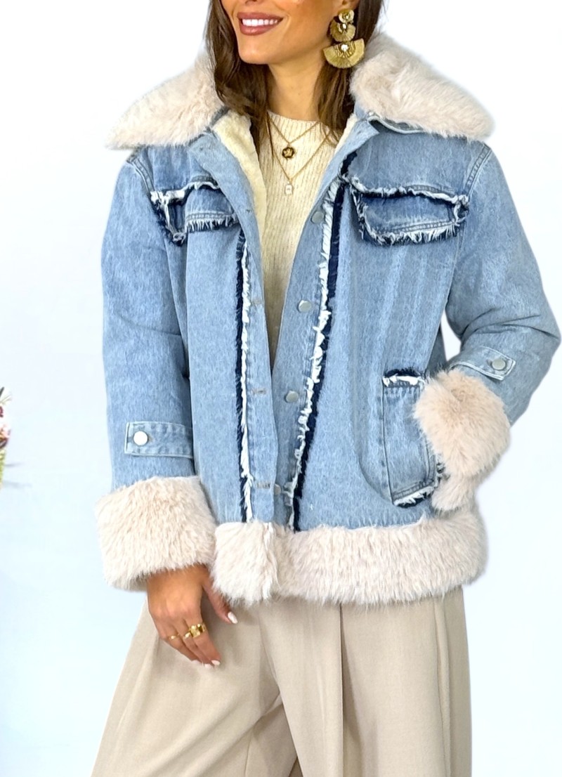 Abrigo corto acolchado vaquero