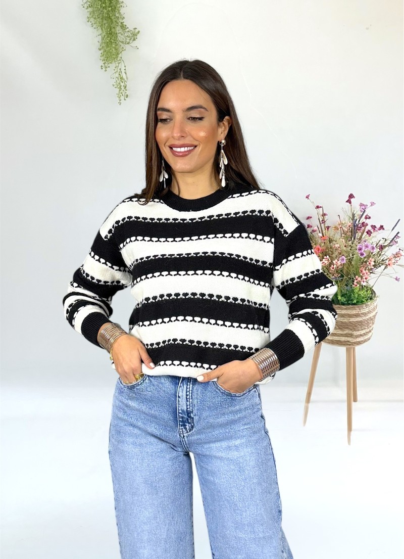 Jersey  Lupe rayas blanco y negro