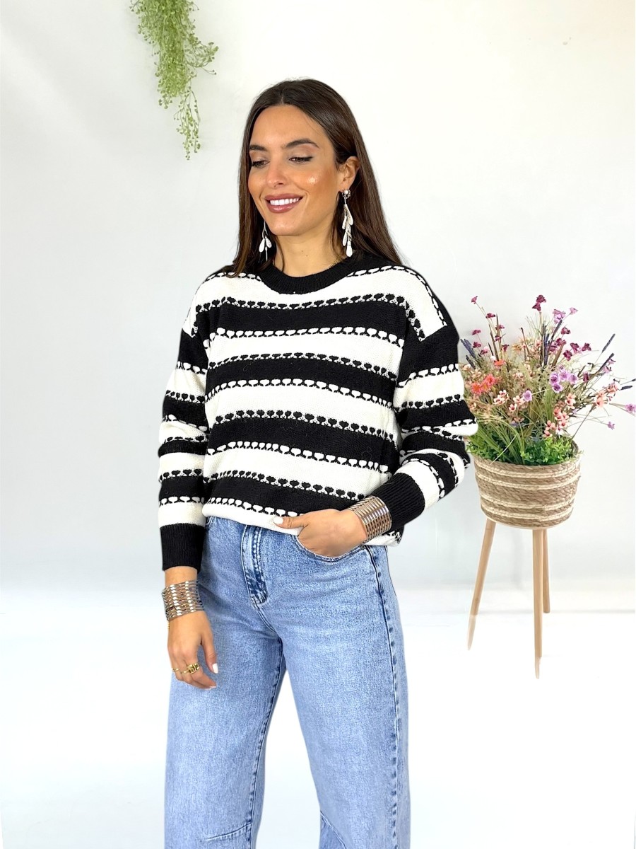 Jersey  Lupe rayas blanco y negro