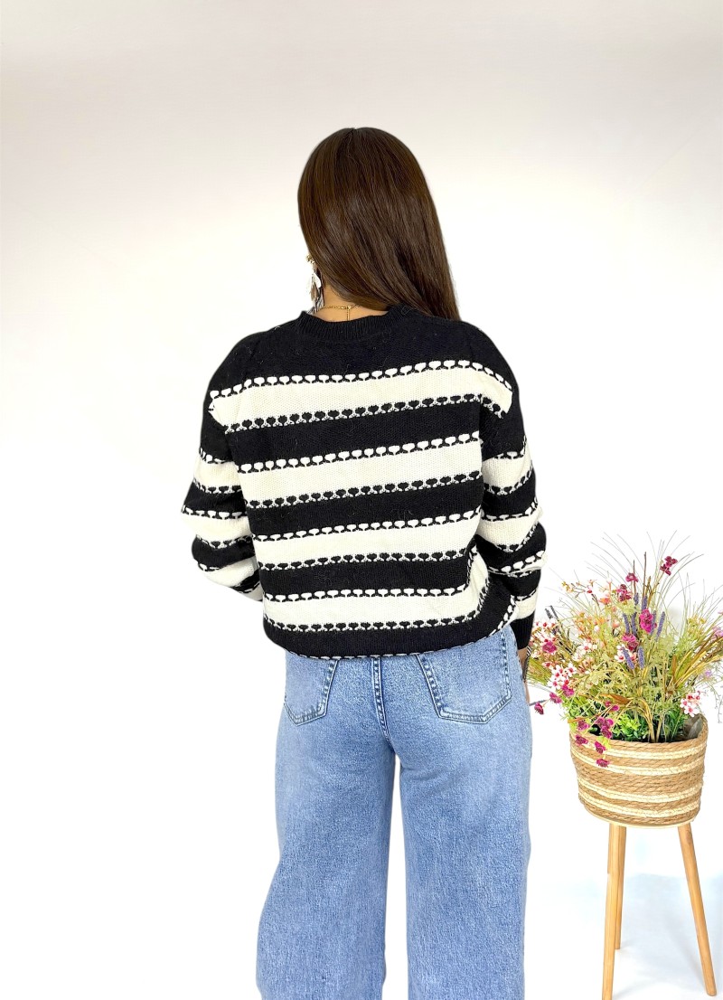 Jersey  Lupe rayas blanco y negro