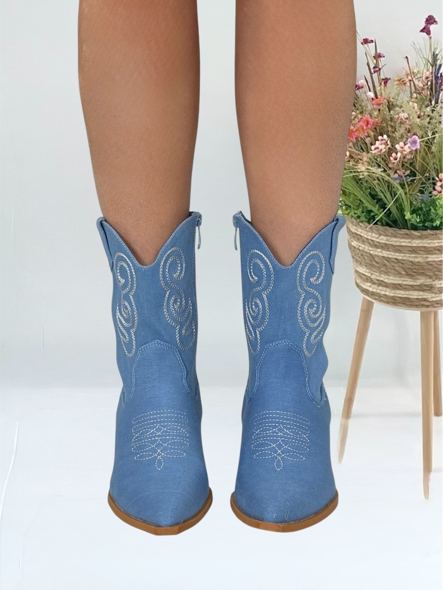 Botin vaquero azul