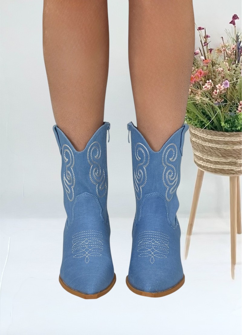 Botin vaquero azul