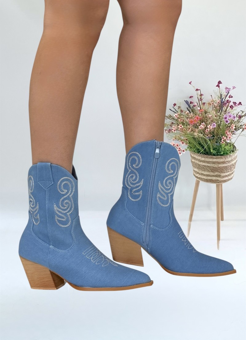 Botin vaquero azul