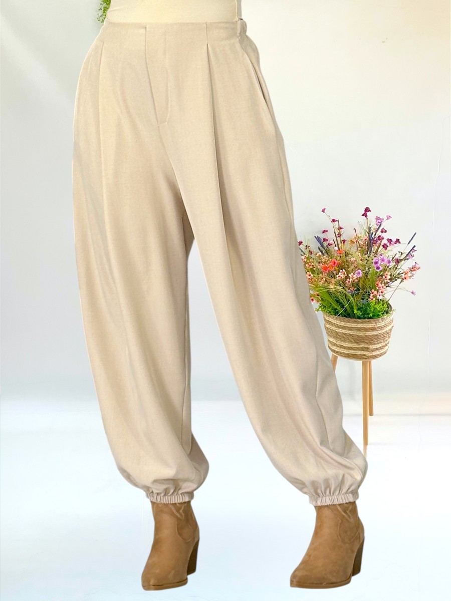 Pantalon bombacho beige