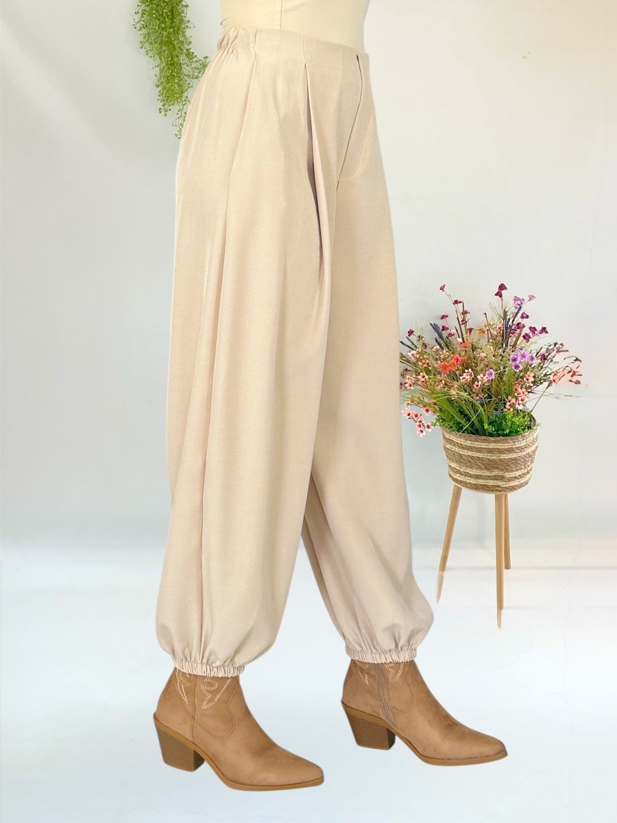 Pantalon bombacho beige