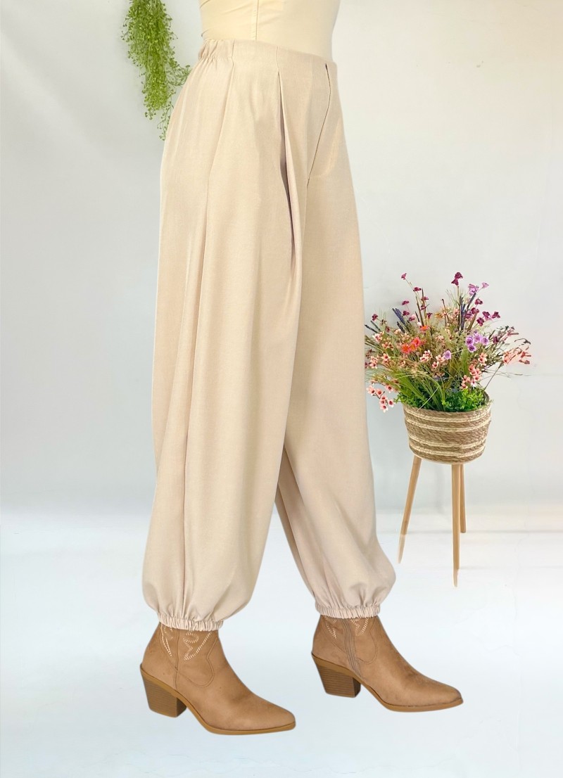 Pantalon bombacho beige