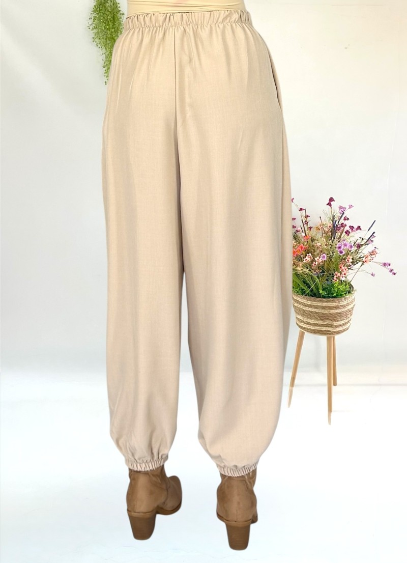 Pantalon bombacho beige