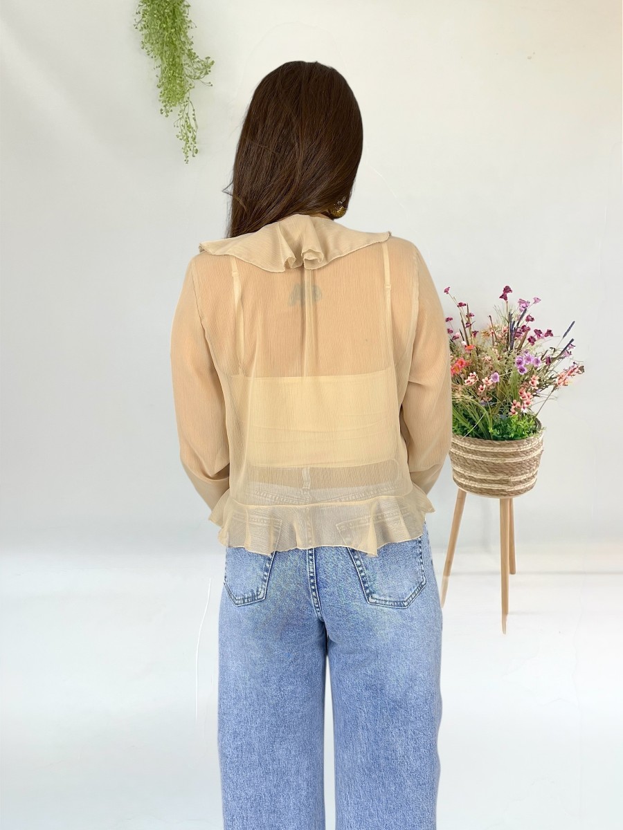 Blusa de gasa beige