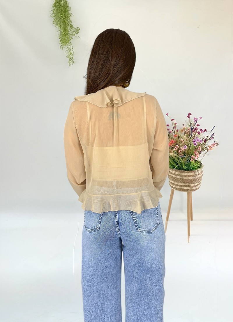 Blusa de gasa beige
