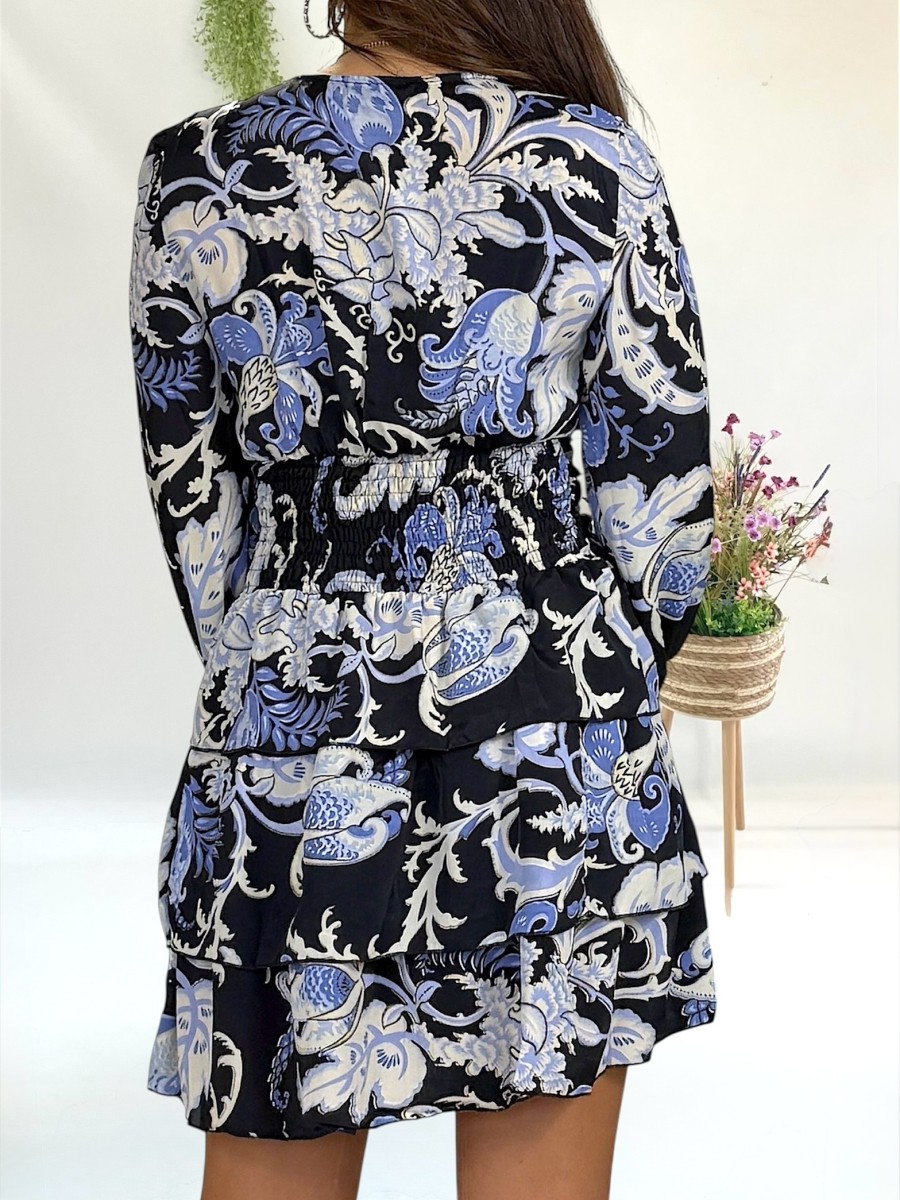 Vestido Greta fondo negro Trilce