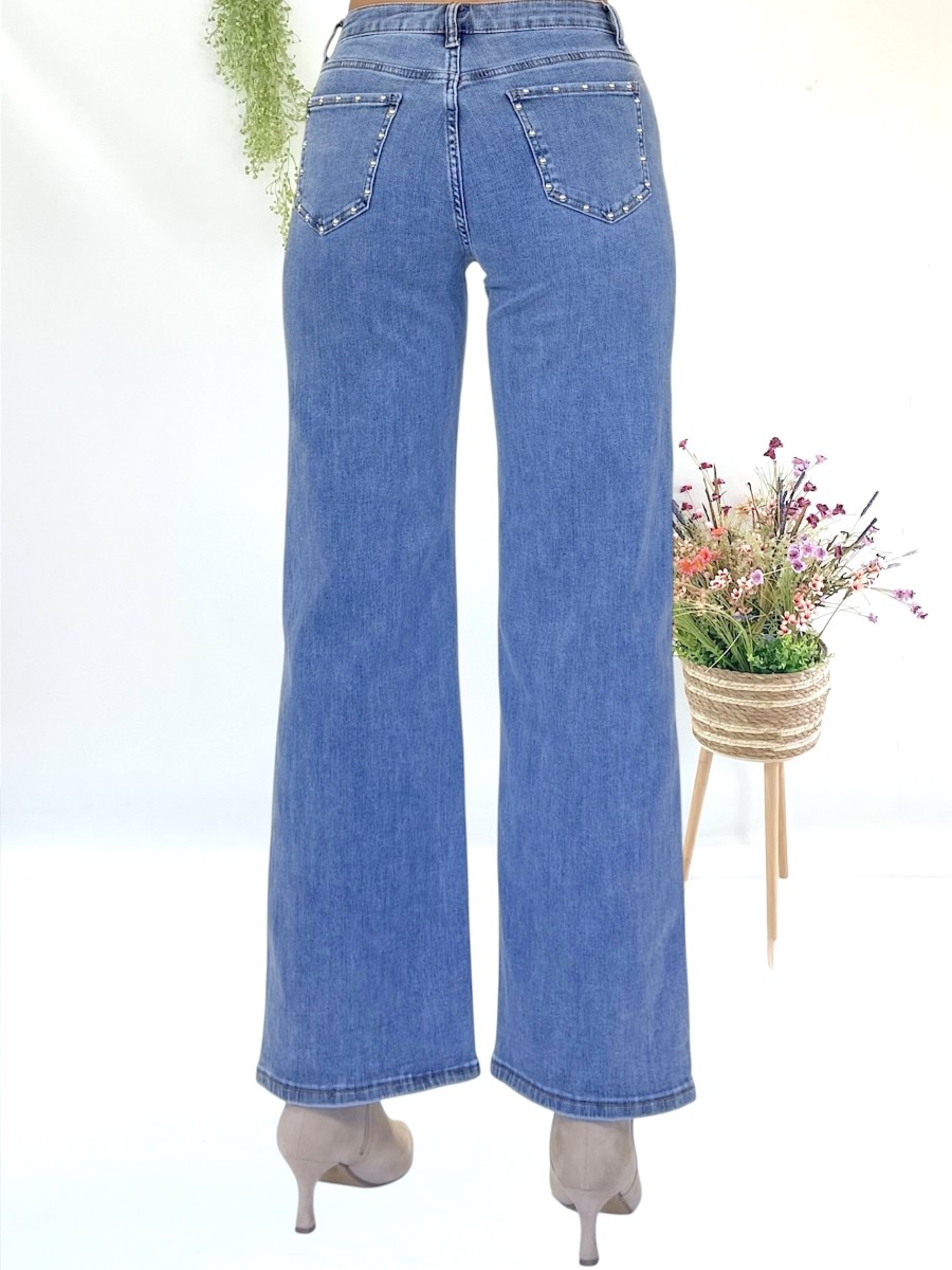 Pantalon vaquero bordado estrellas