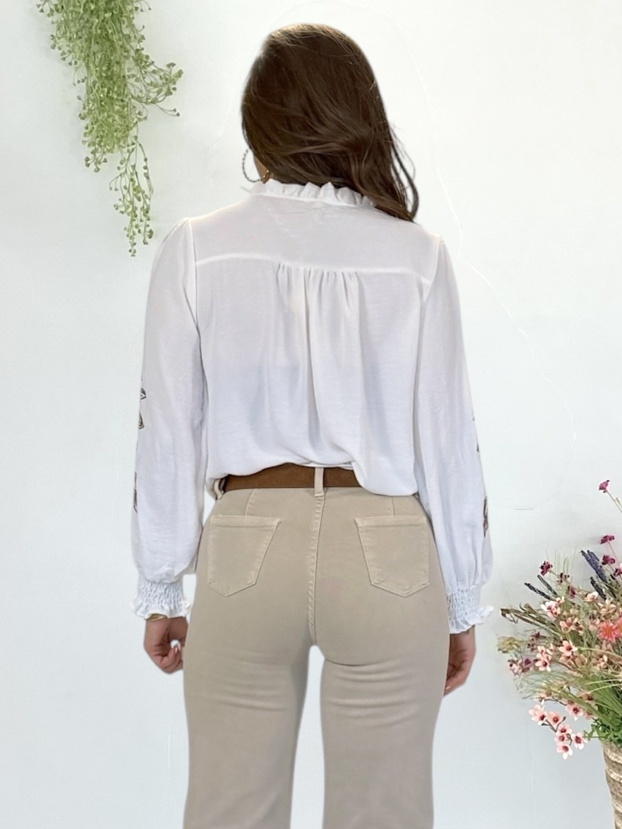 Blusa Chiara bordado marrón