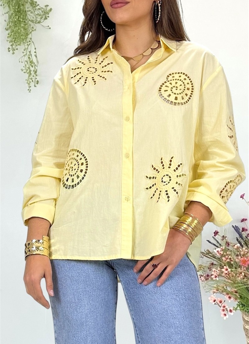 Blusa Mandala amarilla bordada