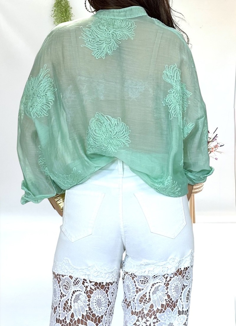 Blusa Lara aguamarina