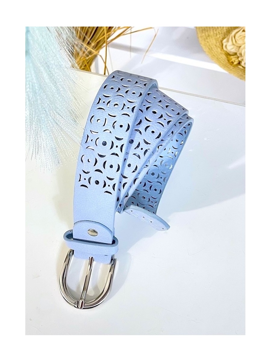 Cinturón labrado azul