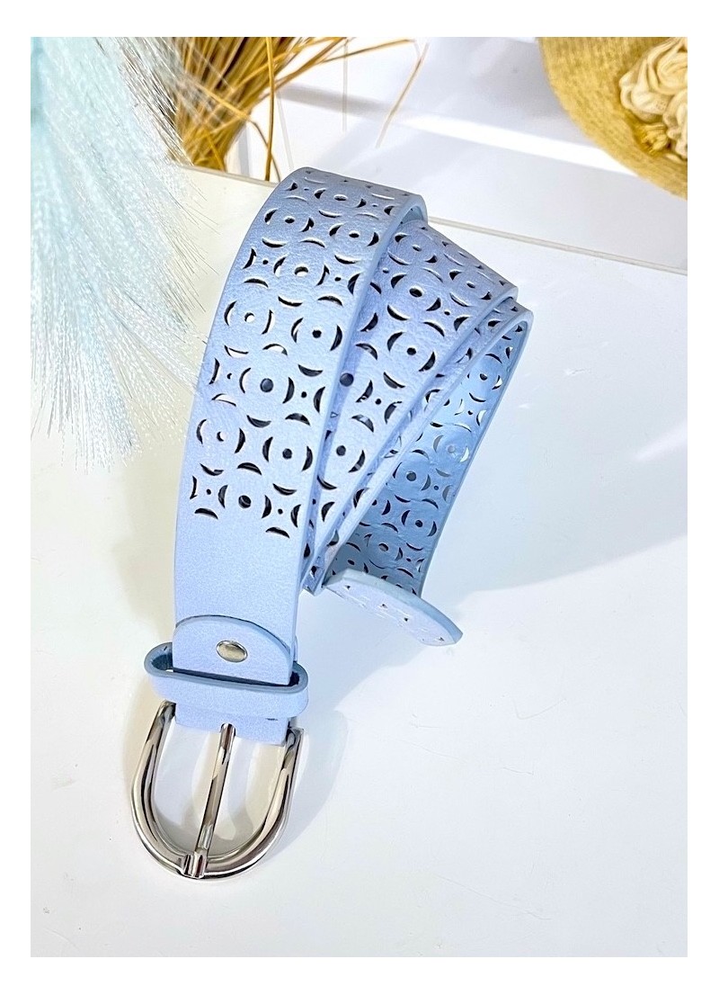 Cinturón labrado azul