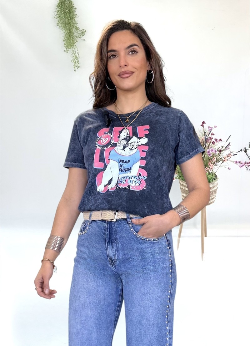 Camiseta Puppy letras rosas