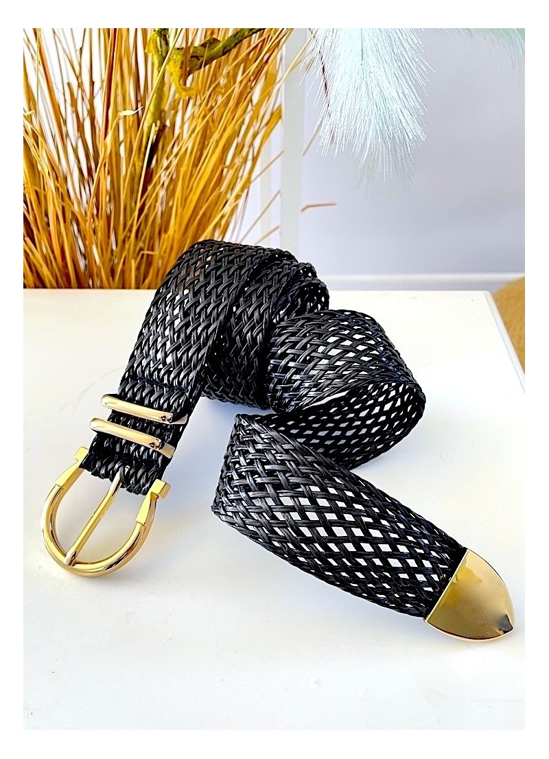 Cinturón rejilla negro