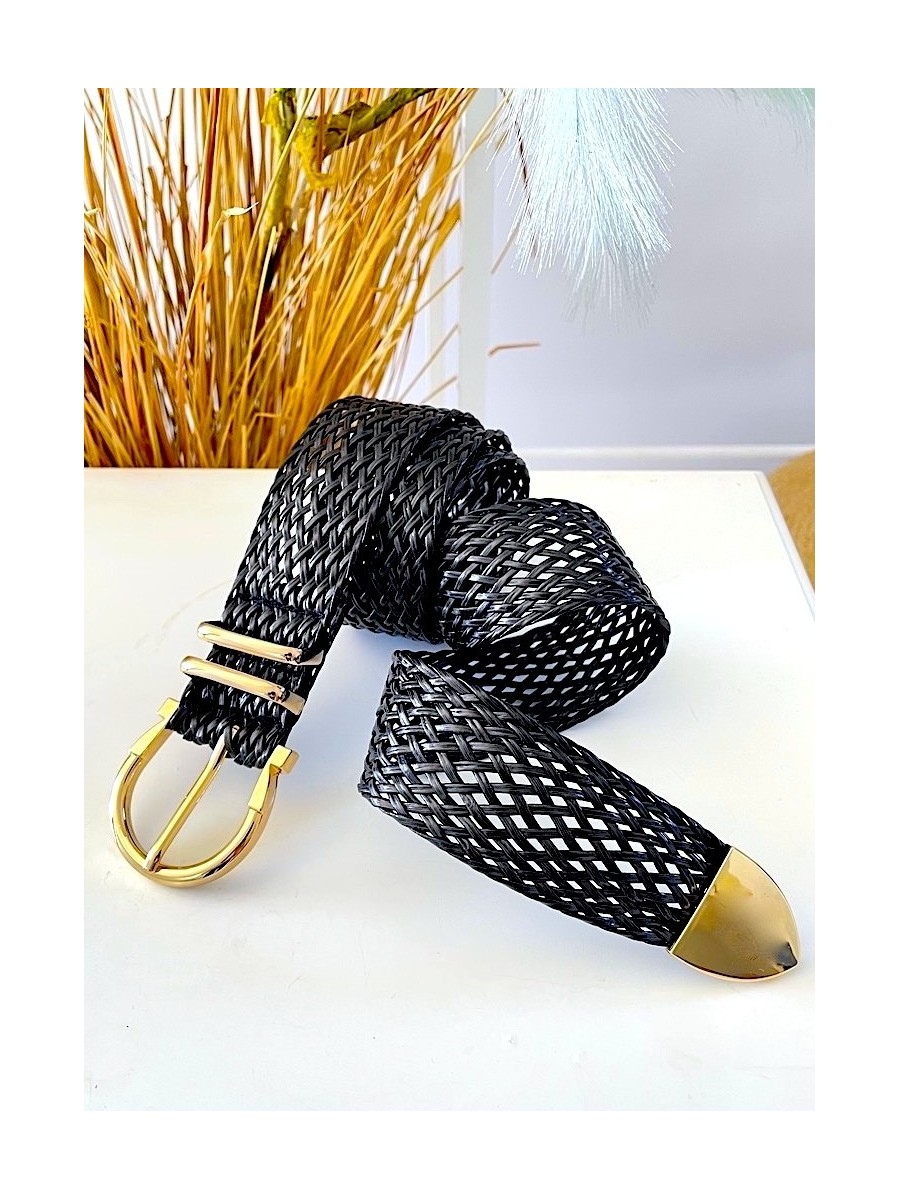 Cinturón rejilla negro