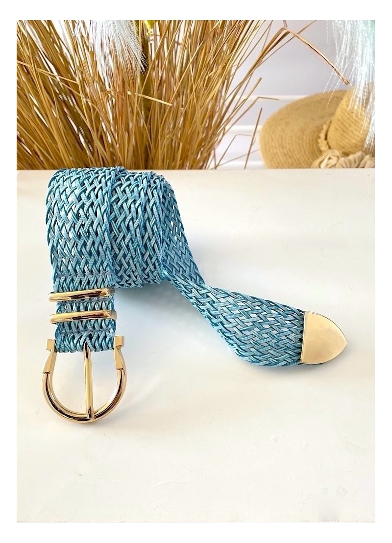 Cinturón rejilla azul