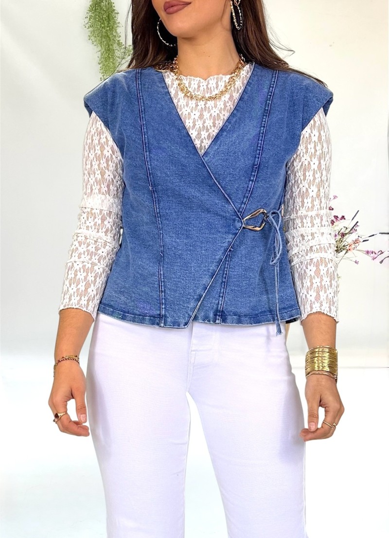 Chaleco vaquero con hombreras