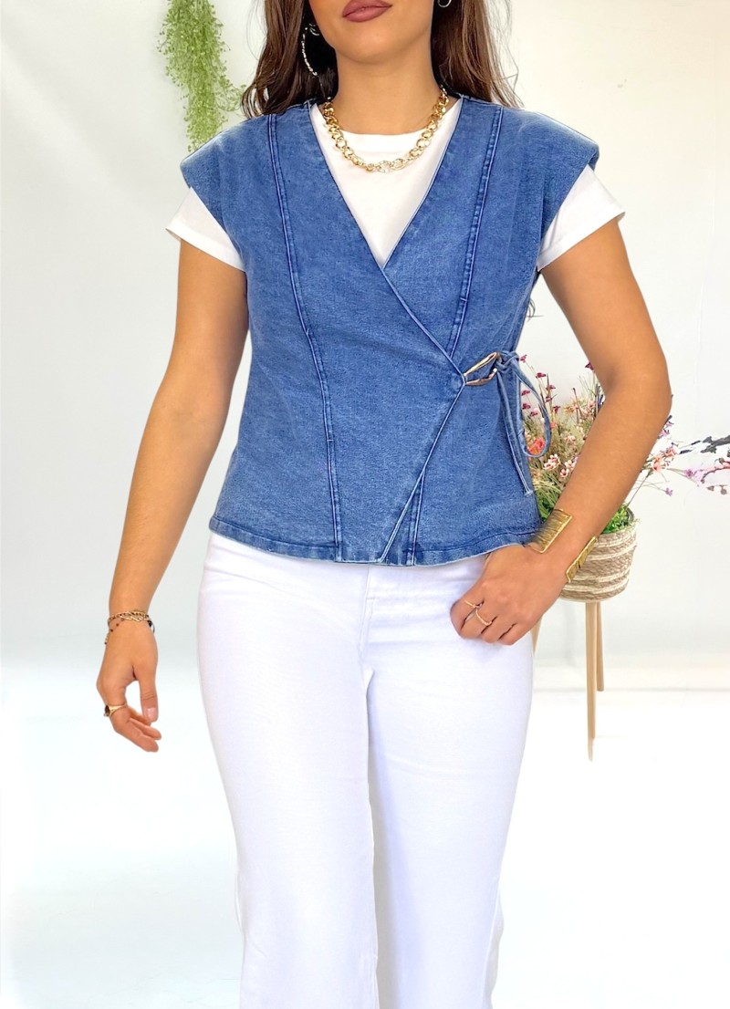 Chaleco vaquero con hombreras