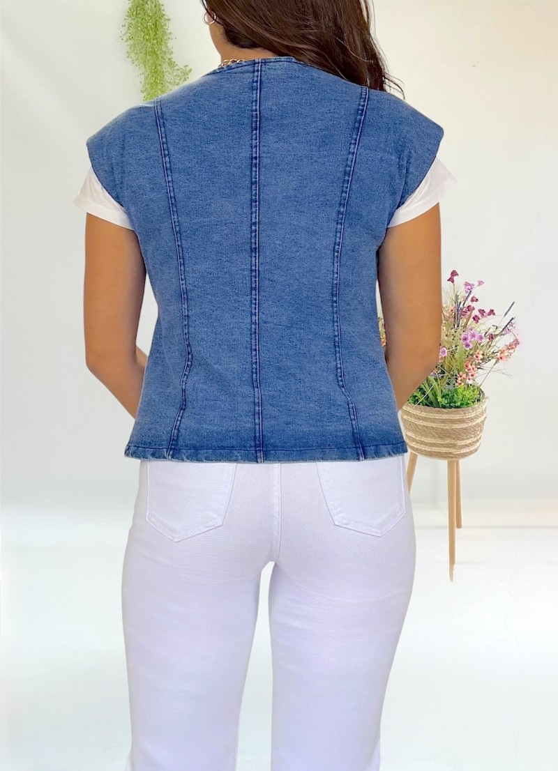 Chaleco vaquero con hombreras