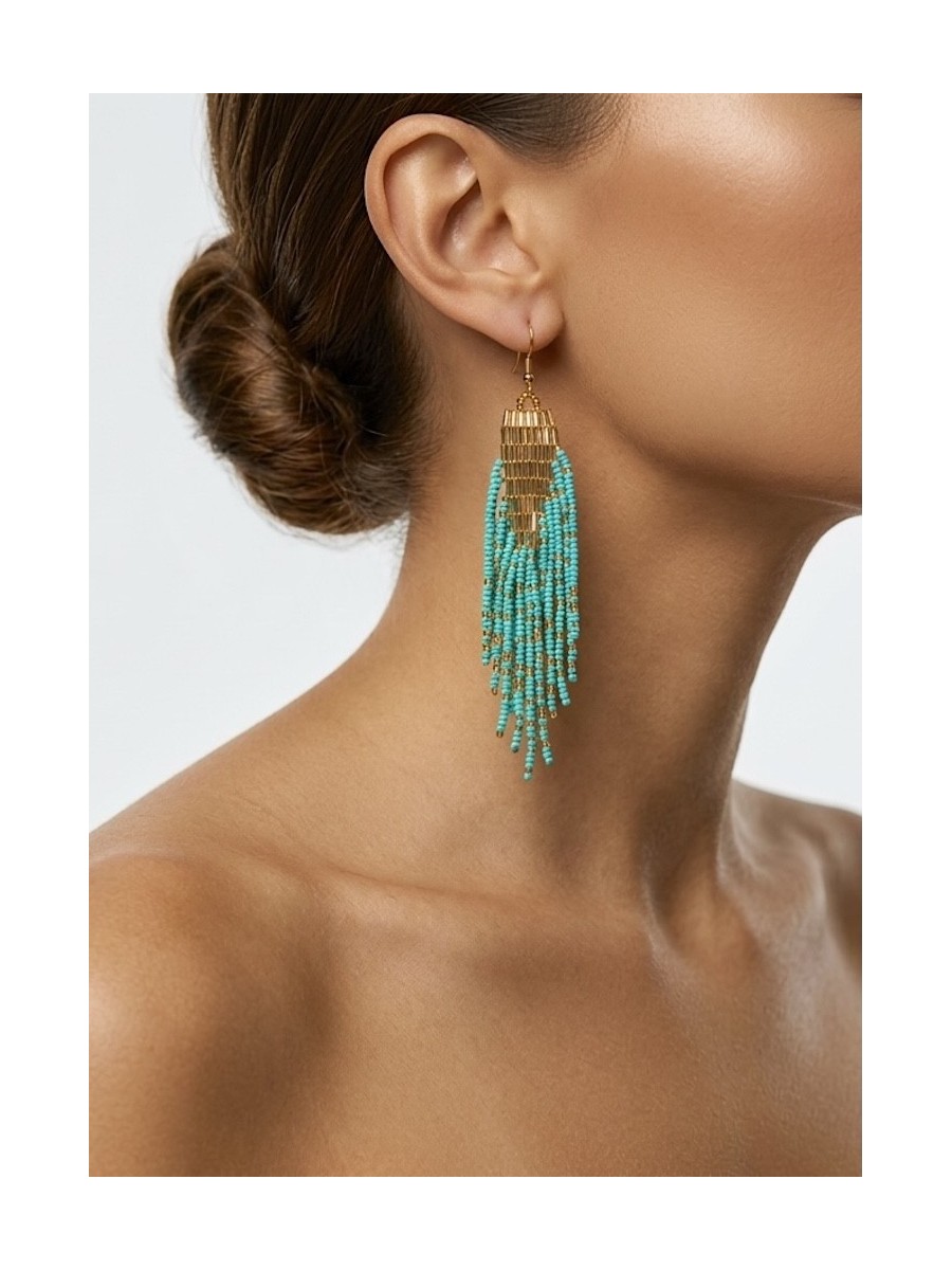 Pendientes Laica verde y dorado