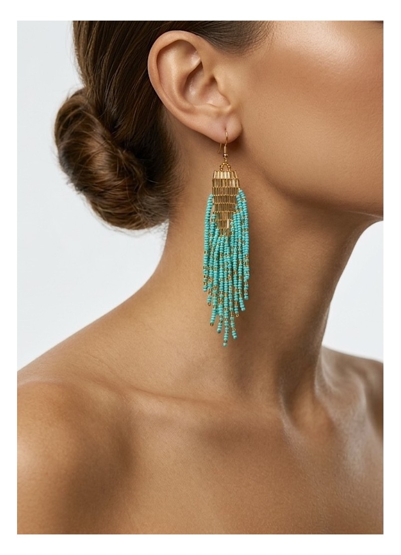 Pendientes Laica verde y dorado