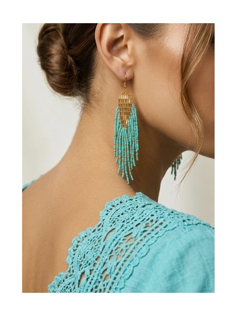 Pendientes Laica verde y dorado