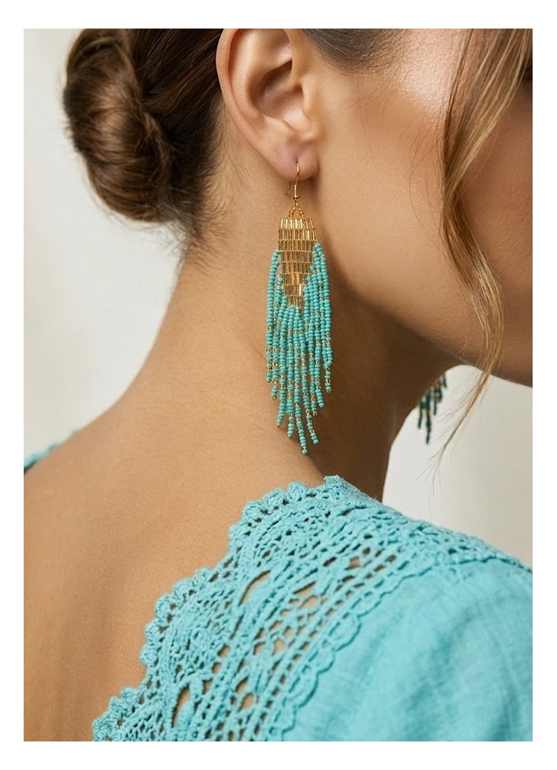 Pendientes Laica verde y dorado