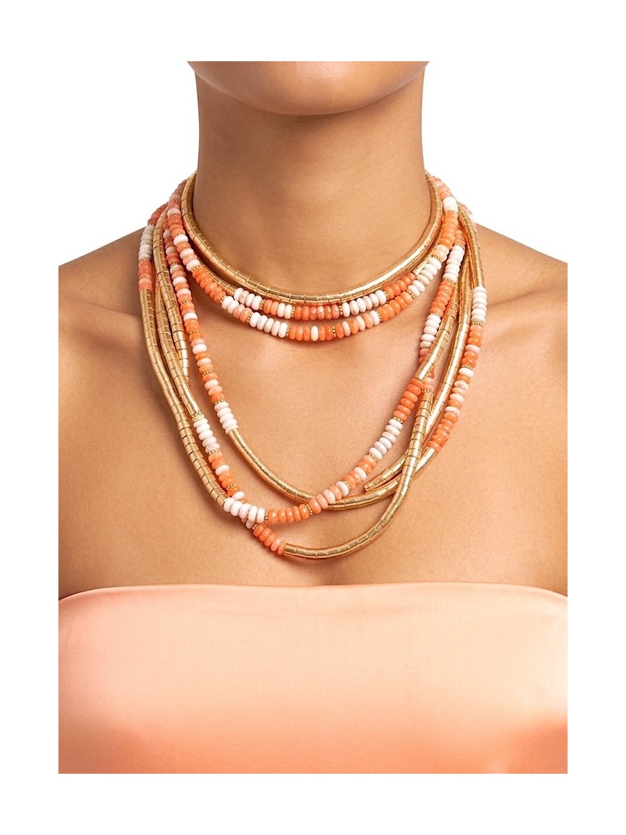 Collar dos vueltas naranja